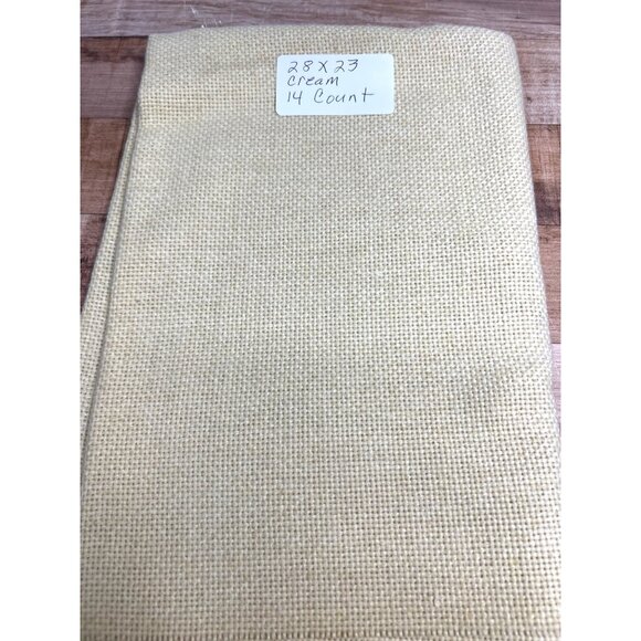 28x23 Cream 14 Count Cross Stitch Fabric Evenweave Needlework Material - Picture 1 of 2